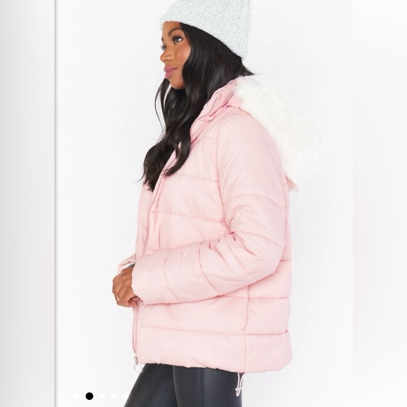 Show Me Your Mumu - Snowbird pink Puffer Jacket In Frosty size small - Picture 3 of 8